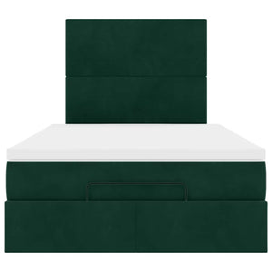 vidaXL Ottoman Bed with Mattresses Dark Green 120x190 cm Velvet