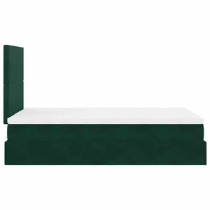 vidaXL Ottoman Bed with Mattresses Dark Green 120x190 cm Velvet