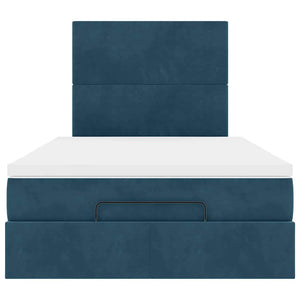 vidaXL Ottoman Bed with Mattresses Dark Blue 120x190 cm Velvet
