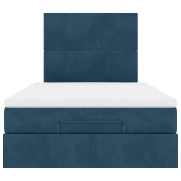 vidaXL Ottoman Bed with Mattresses Dark Blue 120x190 cm Velvet