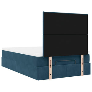 vidaXL Ottoman Bed with Mattresses Dark Blue 120x190 cm Velvet