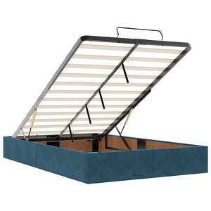 vidaXL Ottoman Bed with Mattresses Dark Blue 120x190 cm Velvet