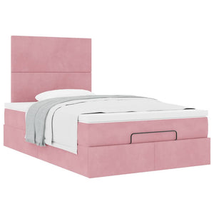vidaXL Ottoman Bed with Mattresses Pink 120x190 cm Velvet