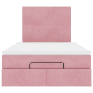 vidaXL Ottoman Bed with Mattresses Pink 120x190 cm Velvet