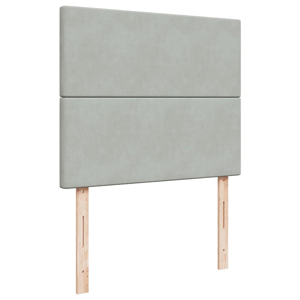 vidaXL Ottoman Bed with Mattresses Light Grey 120x200 cm Velvet