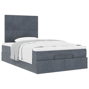 vidaXL Ottoman Bed with Mattresses Dark Gray 120x200 cm Velvet