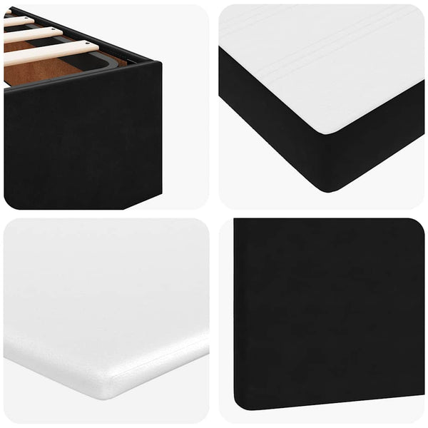 vidaXL Ottoman Bed with Mattresses Black 120x200 cm Velvet