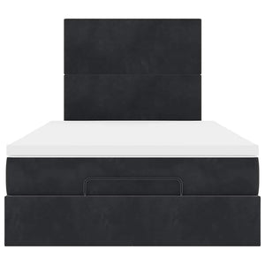vidaXL Ottoman Bed with Mattresses Black 120x200 cm Velvet