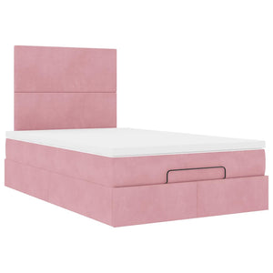 vidaXL Ottoman Bed with Mattresses Pink 120x200 cm Velvet