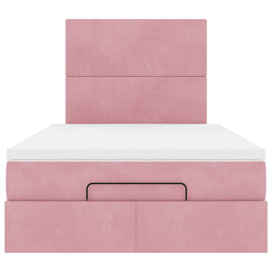 vidaXL Ottoman Bed with Mattresses Pink 120x200 cm Velvet