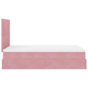 vidaXL Ottoman Bed with Mattresses Pink 120x200 cm Velvet