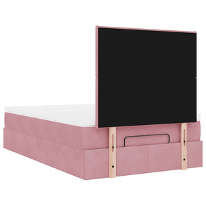 vidaXL Ottoman Bed with Mattresses Pink 120x200 cm Velvet