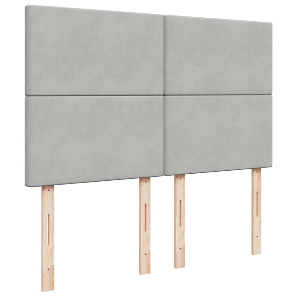 vidaXL Ottoman Bed with Mattresses Light Gray 140x190 cm Velvet