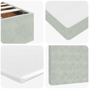 vidaXL Ottoman Bed with Mattresses Light Gray 140x190 cm Velvet