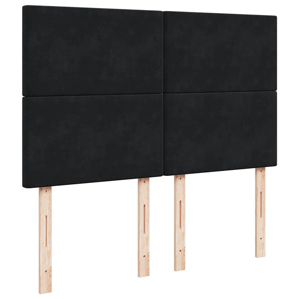 vidaXL Ottoman Bed with Mattresses Black 140x190 cm Velvet