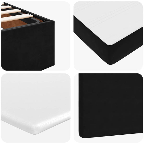 vidaXL Ottoman Bed with Mattresses Black 140x190 cm Velvet