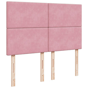 vidaXL Ottoman Bed with Mattresses Pink 140x190 cm Velvet