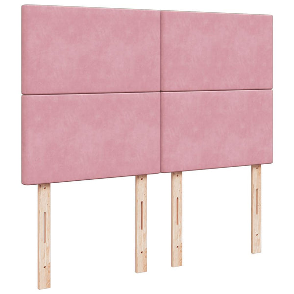 vidaXL Ottoman Bed with Mattresses Pink 140x190 cm Velvet