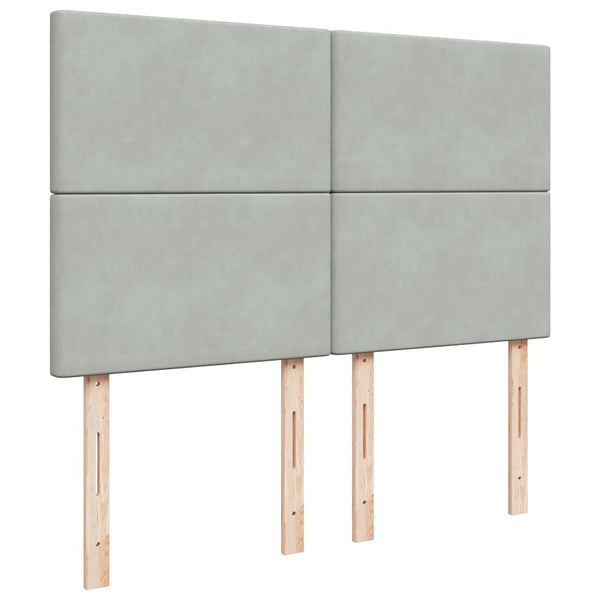 vidaXL Ottoman Bed with Mattresses Light Grey 140x200 cm Velvet
