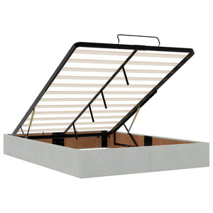 vidaXL Ottoman Bed with Mattresses Light Grey 140x200 cm Velvet