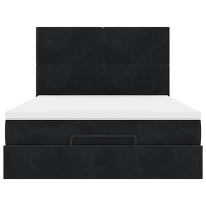 vidaXL Ottoman Bed with Mattresses Black 140x200 cm Velvet