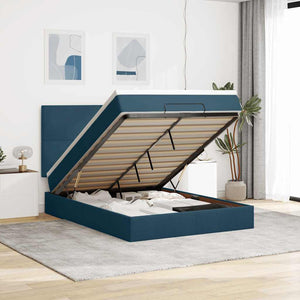 vidaXL Ottoman Bed with Mattresses Dark Blue 140x200 cm Velvet