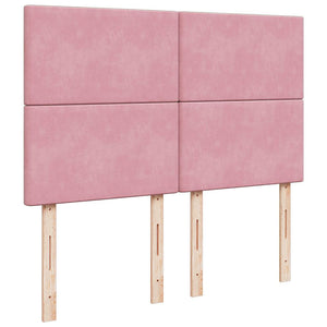 vidaXL Ottoman Bed with Mattresses Pink 140x200 cm Velvet