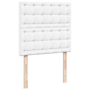 vidaXL Ottoman Bed with Mattresses Pure White 160x200 cm Faux Leather