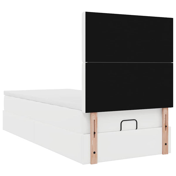vidaXL Ottoman Bed with Mattress & LEDs White 80x200 cm Faux Leather