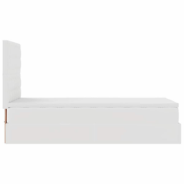 vidaXL Ottoman Bed with Mattress & LEDs White 80x200 cm Faux Leather