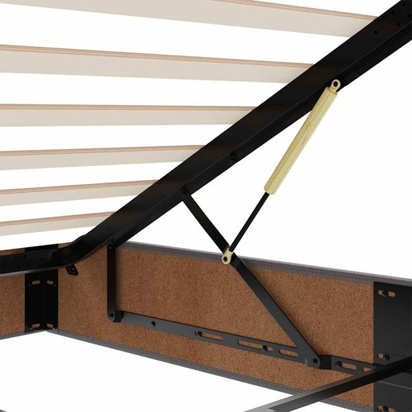 vidaXL Ottoman Bed with Mattress & LEDs Grey 80x200 cm Faux Leather