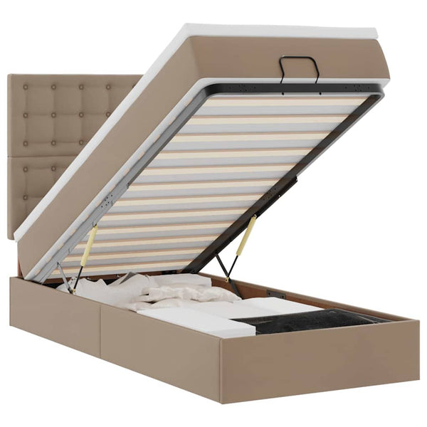 vidaXL Ottoman Bed with Mattress & LEDs 80x200 cm Faux Leather