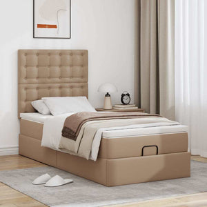 vidaXL Ottoman Bed with Mattress & LEDs 80x200 cm Faux Leather