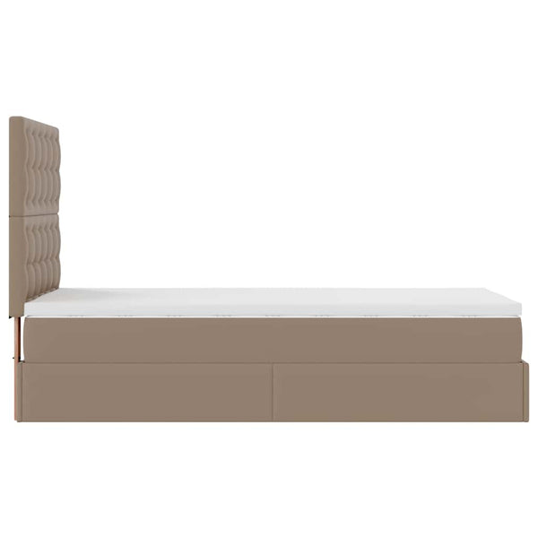 vidaXL Ottoman Bed with Mattress & LEDs 80x200 cm Faux Leather