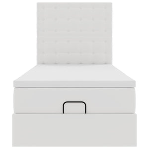 vidaXL Ottoman Bed with Mattress & LED White 90x190 cm Faux Leather