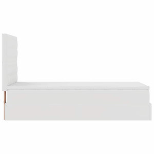 vidaXL Ottoman Bed with Mattress & LED White 90x190 cm Faux Leather