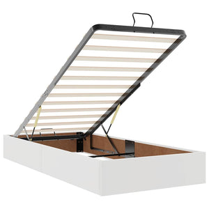 vidaXL Ottoman Bed with Mattress & LED White 90x200 cm Faux Leather