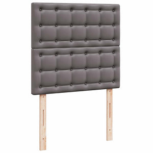 vidaXL Ottoman Bed with Mattress & LEDs Grey 90x200 cm Faux Leather