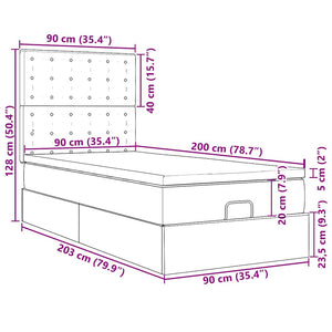 vidaXL Ottoman Bed with Mattress & LEDs 90x200 cm Faux Leather