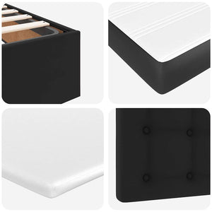 vidaXL Ottoman Bed with Mattress & LEDs Black 100x200 cm Faux Leather