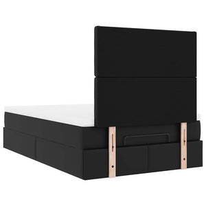 vidaXL Ottoman Bed with Mattress & LED Black 120x190 cm Faux Leather