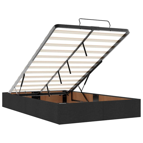 vidaXL Ottoman Bed with Mattress & LED Black 120x190 cm Faux Leather