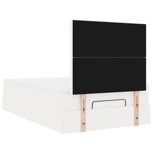 vidaXL Ottoman Bed with Mattress & LEDs White 120x190 cm Faux Leather