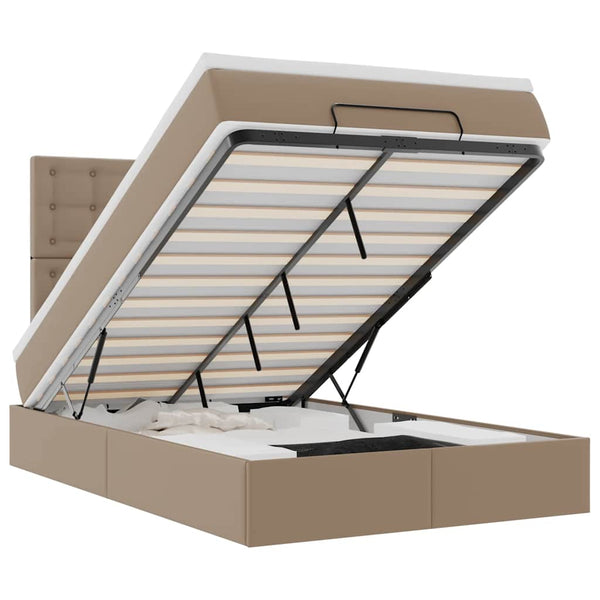 vidaXL Ottoman Bed with Mattress & LEDs 120x190cm Faux Leather