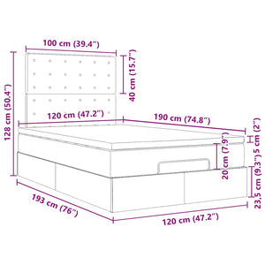 vidaXL Ottoman Bed with Mattress & LEDs 120x190cm Faux Leather
