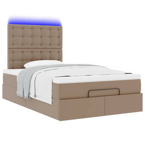 vidaXL Ottoman Bed with Mattress & LEDs 120x190cm Faux Leather