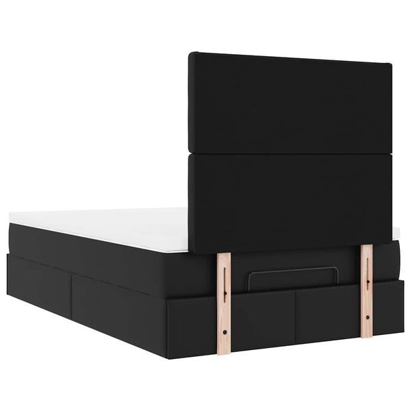 vidaXL Ottoman Bed with Mattress & LED Black 120x200 cm Faux Leather