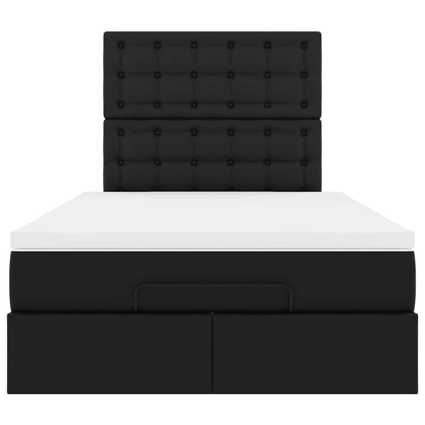 vidaXL Ottoman Bed with Mattress & LED Black 120x200 cm Faux Leather