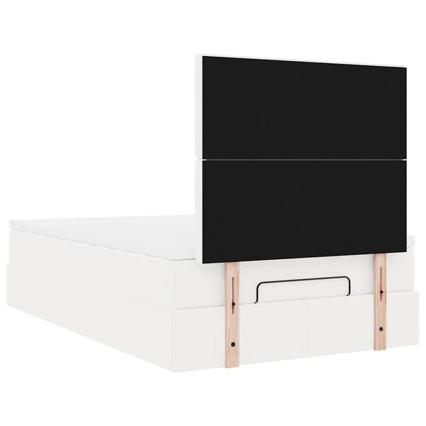 vidaXL Ottoman Bed with Mattress & LED White 120x200 cm Faux Leather