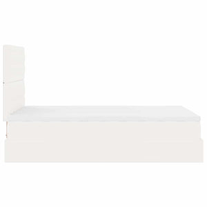 vidaXL Ottoman Bed with Mattress & LED White 120x200 cm Faux Leather